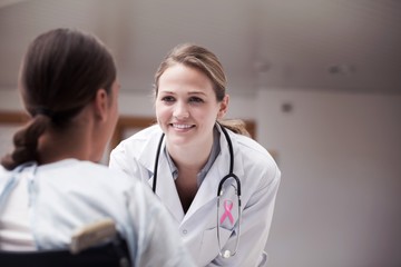 Composite image of pink awareness ribbon