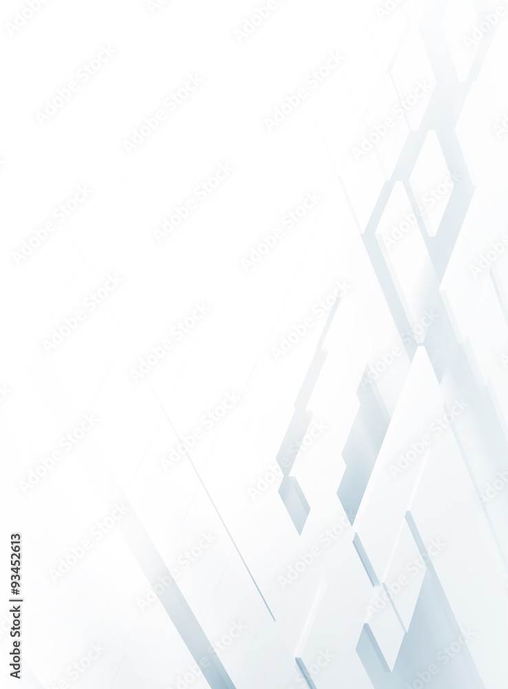 Poster white geometric architectural construction background with space for text - 3d render