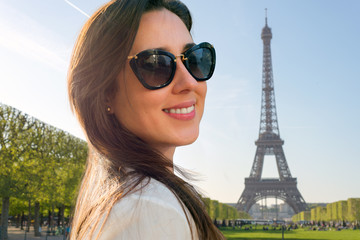 Portrait of a pretty girl in Paris, France