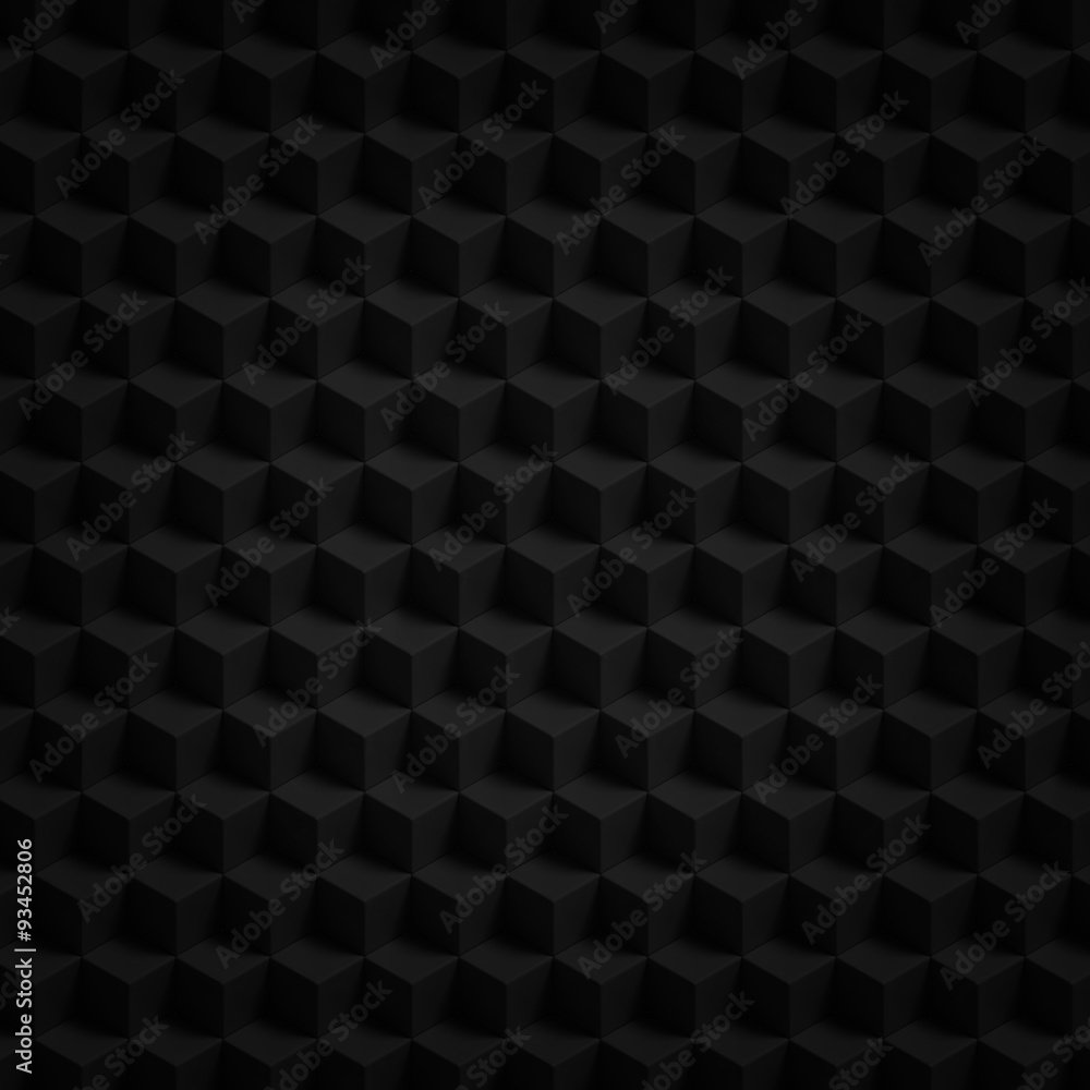 Poster black cubes 3d render - geometric pattern background