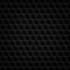 Gordijnen Black cubes 3D render - geometric pattern background © 123dartist