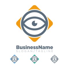 Eye Glass vector logo icon