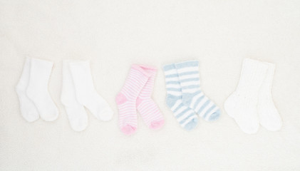 little baby socks from above - studio shot