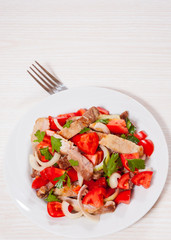 vegetables salad with meat