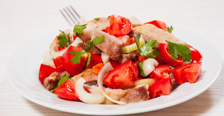 vegetables salad with meat