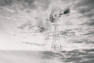 Windmill in the outback of Queensland, Australia.