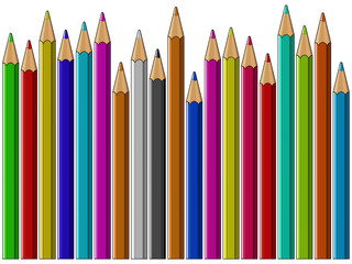 Colorful pencils vector background
