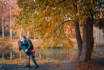 Beautiful couple in the park.