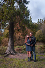 Obraz premium Beautiful couple in the park.