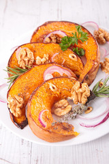 baked pumpkin with herbs