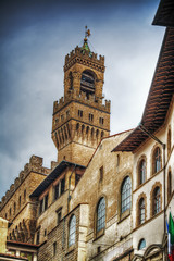 Fototapeta na wymiar Palazzo Vecchio tower in hdr