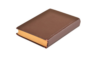 Old hardcover book, isolated on white background