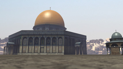 Obraz premium Famous Dome of the Rock in Jerusalem