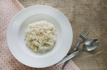 Mix brown and jasmine stream rice