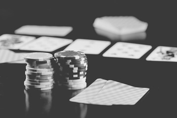 poker chips Cards