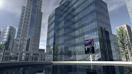 Naklejka premium Modern business company district