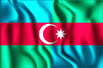 South Azerbaijan Flag. Rectangular Shape Icon