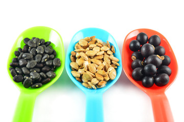 Fruit and vegetable seed in spoon