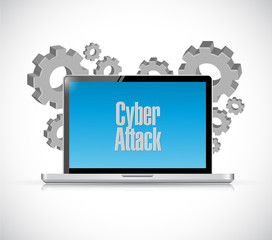 cyber attack laptop sign concept