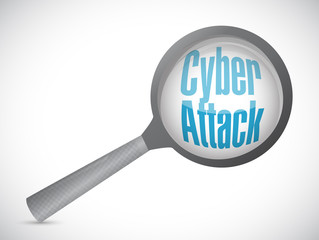 cyber attack magnify sign concept