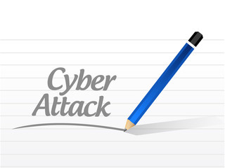 cyber attack message sign concept
