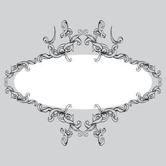 drawing hand vintage frame baroque elements for advertising in vintage style