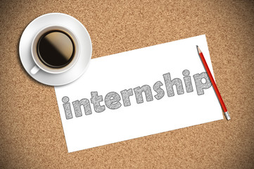 coffee and pencil sketch internship on paper