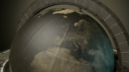 world globe vintage isolated new animation 