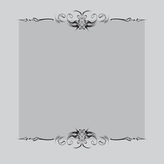 drawing hand vintage frame baroque elements for advertising in vintage style