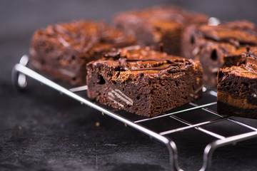 Homemade artisan chocolate brownies