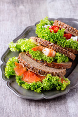 Sandwich with seafood