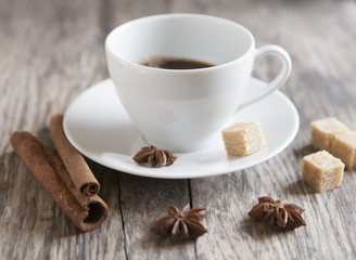 café cannelle et sucre brun