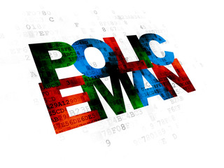 Law concept: Policeman on Digital background