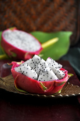 close up portion of dragon fruit