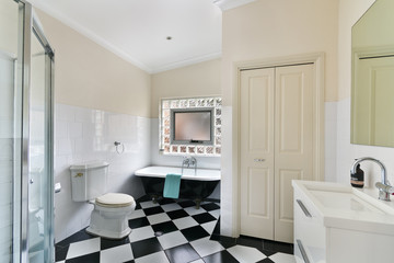 Modern bathroom in luxury apartment