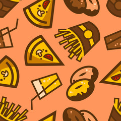 fast food seamless pattern