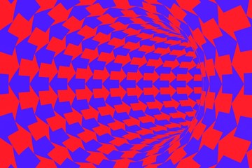 Two Way Communication Concept - Red and Blue Arrows Tunnel Background