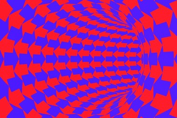 Two Way Communication Concept - Red and Blue Arrows Tunnel Background
