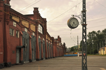 Fototapeta na wymiar Photo of the old tram depot.