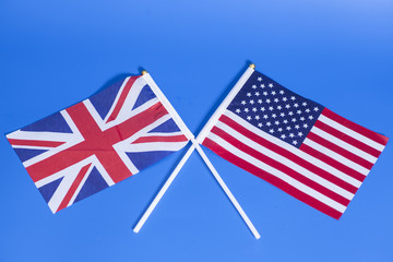 British (UK) and American (USA) flags