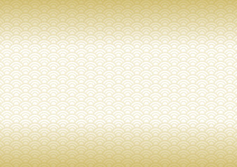 青海波模様のイラスト: 金色グラデーション
