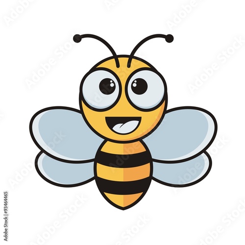 "Simple Cartoon Bee Vector isolated on a white background " Stock image