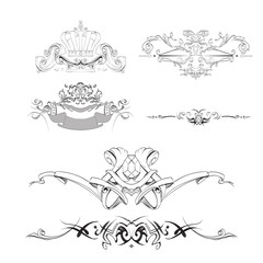 drawing hand vintage frame baroque elements for advertising in vintage style