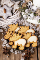 Christmas cookies in deer shape