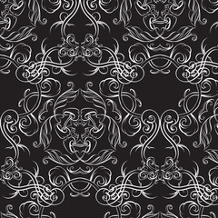 drawing hand vintage frame baroque elements for advertising in vintage style