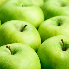 close up of green apples