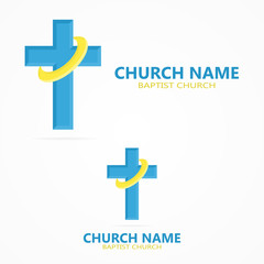 Christian cross church logo
