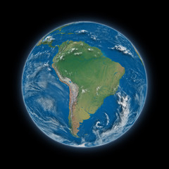 South America on planet Earth