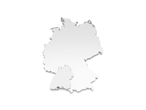 3D Karte Deutschland - Baden-W&uuml;rttemberg