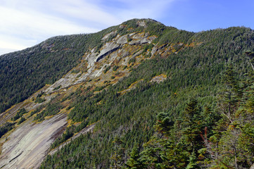Alpine landscape near summit on a climb of Gothics Mountain, an Adirondack 